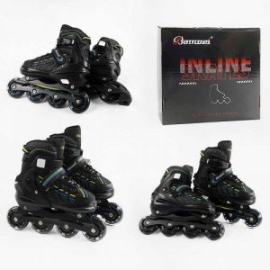 Ролики 5962-15 L розмір 39-42 (6) колеса PU, d – 7.6 см, устілка 24-27 см, алюмінієва рама, підсвічування коліс, підшипник ABEC-7, в коробці