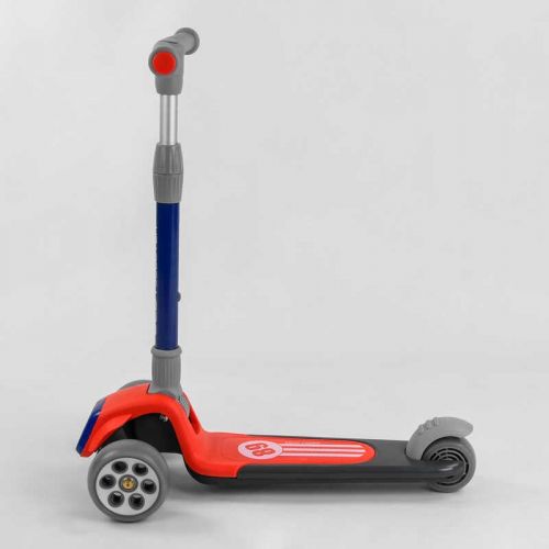 Самокат триколісний RS-9119 (6) Best Scooter, ЧЕРВОНИЙ, складне алюмінієве кермо, 3 колеса PU зі світлом, d = 120*50 мм