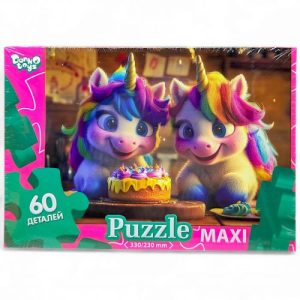 MAXI PUZZLE 60 "ЄДИНОРОГИ З ТОРТОМ"