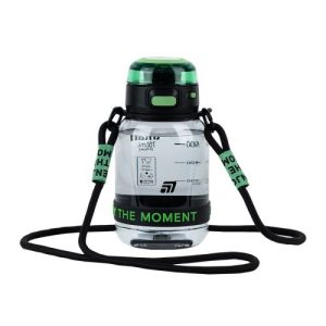 Пляшечка для води, 700 мл, чорно-зелена