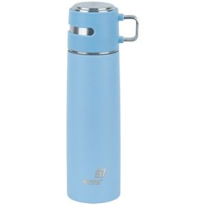 Термос 500 мл, блакитний з ручкою