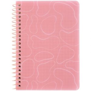 Блокнот на спіралі пласт. обкл., B6, 80 арк.,кл., рожевий