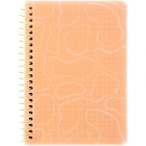 Блокнот на спіралі пласт. обкл., B6, 80 арк.,кл., поморанч.