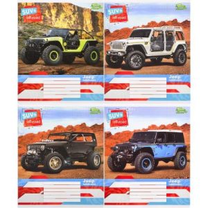 Зошит кольоровий 12 аркушів, клітинка (20 штук в упаковці)