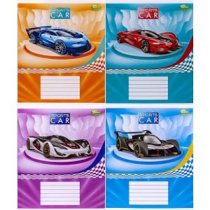 Зошит кольоровий 12 аркушів, коса з доп.лініей. мікс видів