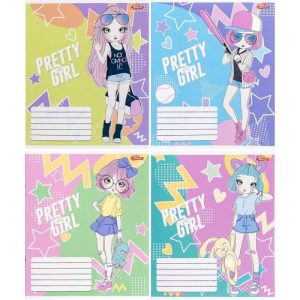 Зошит кольоровий 12 аркушів, лінія (20 штук в упаковці)