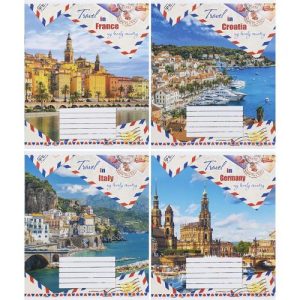 Зошит кольоровий 36 аркушів, клітинка (16 штук в упаковці)