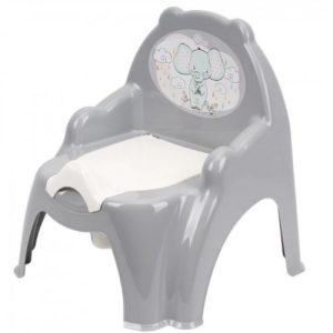 Горщик дитячий, пластиковий, "Слоник" (сірий)