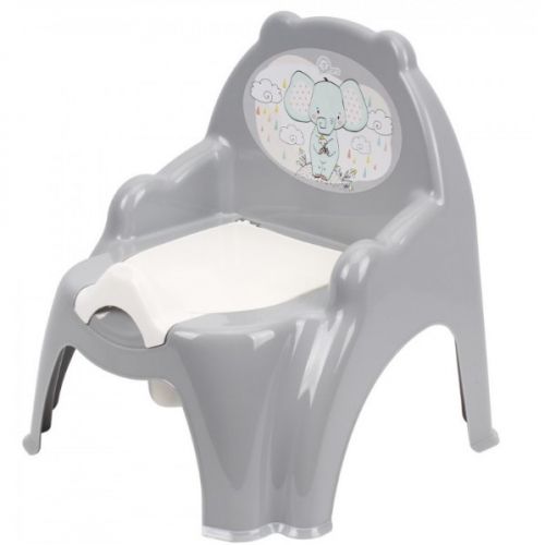 Горщик дитячий, пластиковий, "Слоник" (сірий)