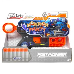 Іграшковий пістолет мех. з мʼякими набоями (6 шт.) (Вечірка жахів) (20 х 13.5см)