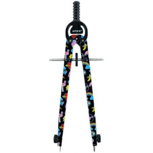 Циркуль металевий з принтом + грифель у футлярі, 165 мм