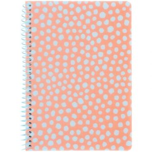 Блокнот на спіралі пласт. обкл., А5, 80 арк.,кл., персиковий