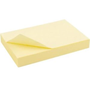 Блок паперу з клейким шаром 50x75мм, 100арк., жовт