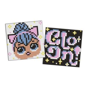 Набір з алмазною мозаїкою на магнітній основі для дітей "LOL Surprise! LOL і зірковий напис" 9x9см