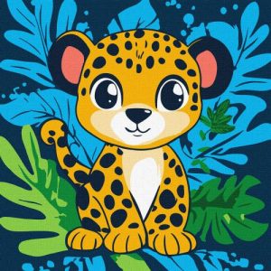 Картина за номерами "Веселий леопард" 30х30 см