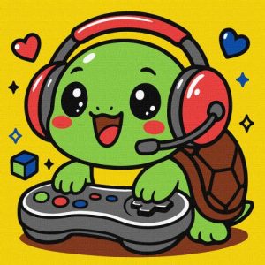 Картина за номерами "Черепашка геймер" 25х25 см