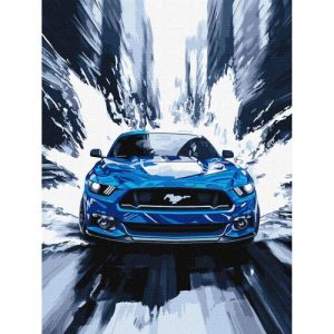 Набір для розпису по номерах "Синій мустанг" 30х40см
