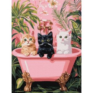 Картина за номерами "Коти у ванній" 30х40 см