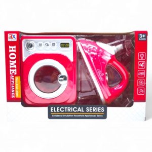 Набір побутової техніки, пральна машина з праскою (звукові, світові ефекти, пар, на батарейках)