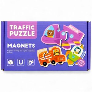 Магнітні пазли “Транспорт”, назви англ. мовою, 30 елементів