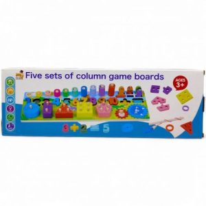 Логічна дошка дерев'яна (магнітна риболовля, шестерні,  кілочки, цифри, кільця, форми, сортер)