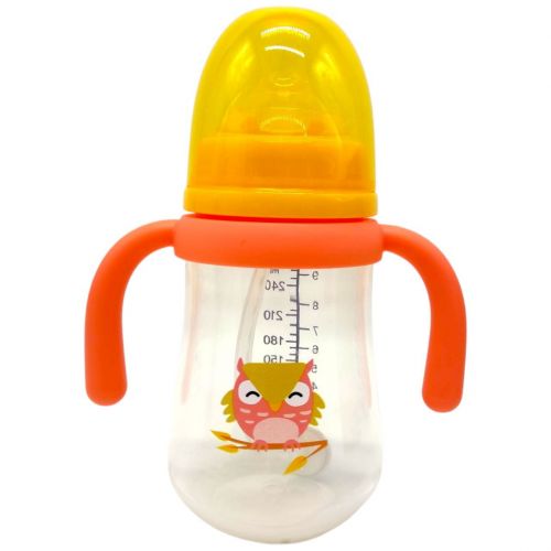 Дитяча пляшечка з грузиком 270 мл.(СОВЕНЯ РОЖЕВЕ)