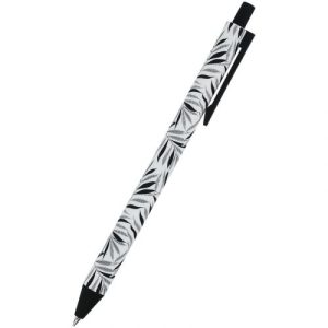 Ручка кулькова автомат., Black Leaves, синя