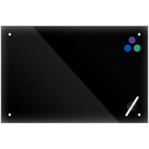 Дошка скляна магнітно-маркерна 90x120 см, чорна