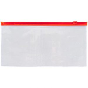 Папка-конверт, DL, застібка zip-lock червона