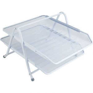 Лоток горизонтальний 2-в-1, металевий, білий