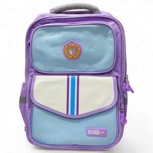 Рюкзак шкільний, розмір: 31х16х40 см (1 відділення, розділювач, 2 передні кишені, 2 бічні кишені, нагрудний ремінь) блакитний