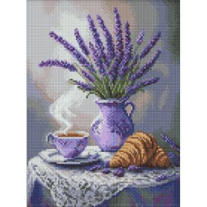 Алмазна мозаїка "ЛАВАНДОВИЙ НАТЮРМОРТ" 30х40см