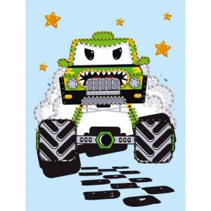 Набір з алмазною мозаїкою (вибірковою) "МАШИНКА ЗЕЛЕНА" 15x20см