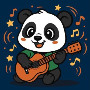 Набір для розпису по номерах "ПАНДА З ГІТАРОЮ" 25Х25