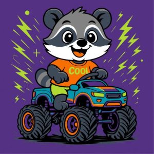 Набір для розпису по номерах "ЄНОТ НА МАШИНІ" 25Х25