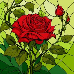 Набір для розпису по номерах "Вітраж. Троянда" 30х30см