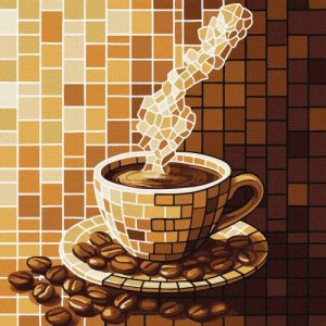 Набір для розпису по номерах "Вітраж. Кава" 30х30см