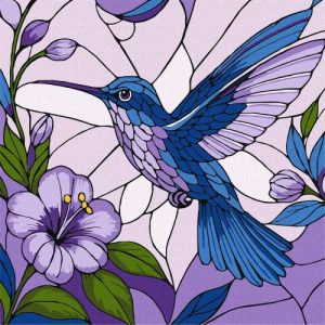 Набір для розпису по номерах "Вітраж. Колібрі" 30х30см