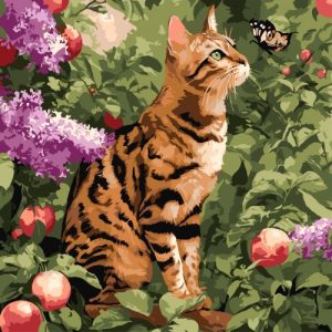 Набір для розпису по номерах "БЕНГАЛЬСЬКИЙ КІТ" 40Х40 СМ