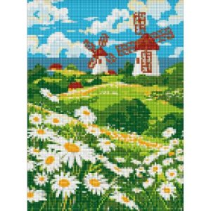 АЛМАЗНА МОЗАЇКА "ПОЛЕ РОМАШОК" 30х40 см