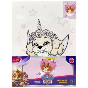 НАБІР ДЛЯ РОЗПИСУ ПО НОМЕРАХ 30Х40 СМ "Блискуча  Єдиноріжка Песик"