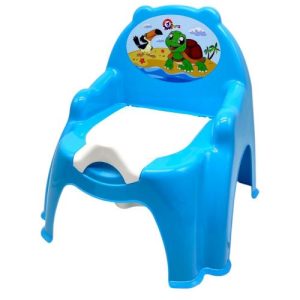 Горщик дитячий з кришкою,(БЛАКИТНИЙ) З ТУКАН ЧЕРЕПАШКА