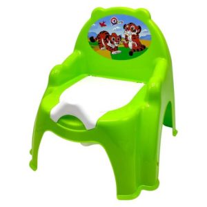 Горщик дитячий з кришкою, (САЛАТОВИЙ) ТИГРИКИ