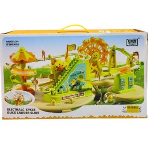 Трек (автоматичний принцип роботи, підсвічування, музика, беззвучний режим, автоматичний підіймач, колесо, 6 каченят, аксесуари, наліпки) в коробці