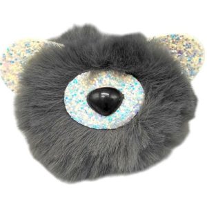 Брелок Ведмедик вушка з блисткіками (ТЕМНО-СІРИЙ)