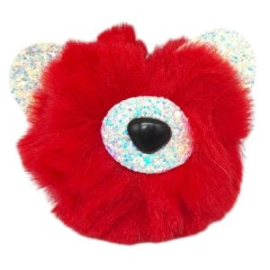 Брелок Ведмедик вушка з блисткіками (ЧЕРВОНИЙ)