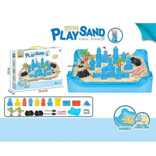 Кінетичний пісок 500г піску, пісочниця, інструменти, форми, в коробці