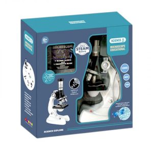 Мікроскоп 3303 (60) збільшення 100х, 600х та 1200х, інструменти, зразок, скельця, підсвічування, в коробці