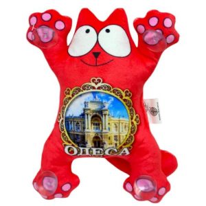 Котик Саймон на присосках 24 см ОДЕСА (ЧЕРВОНИЙ)