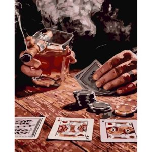 Картина за номерами "Покер Віски Сигара" 40х50 см